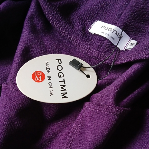 Purple Blazer with Draped Open Front and Textured Fabric - Picture 11 of 13